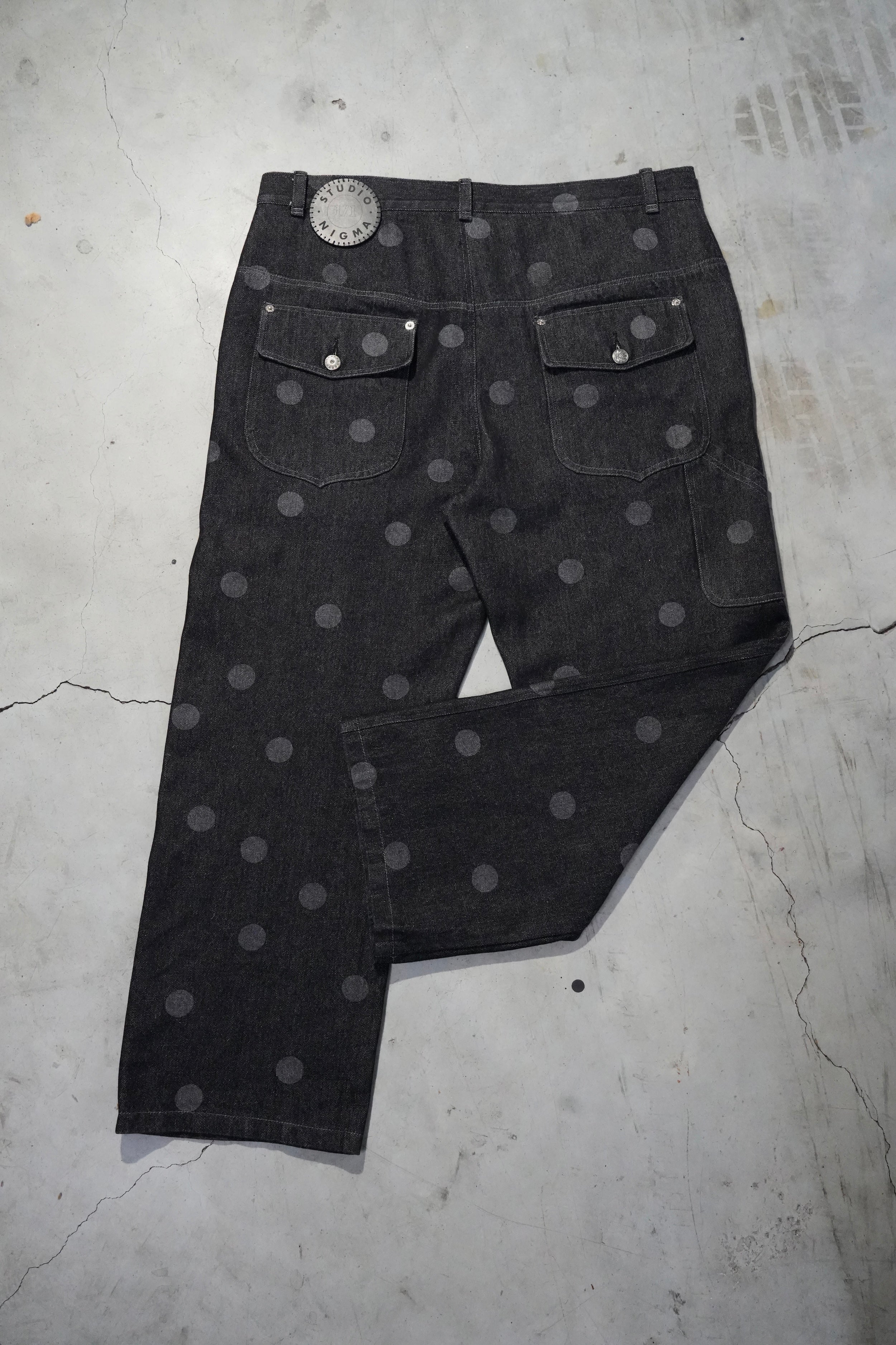 pantalon denim lunares