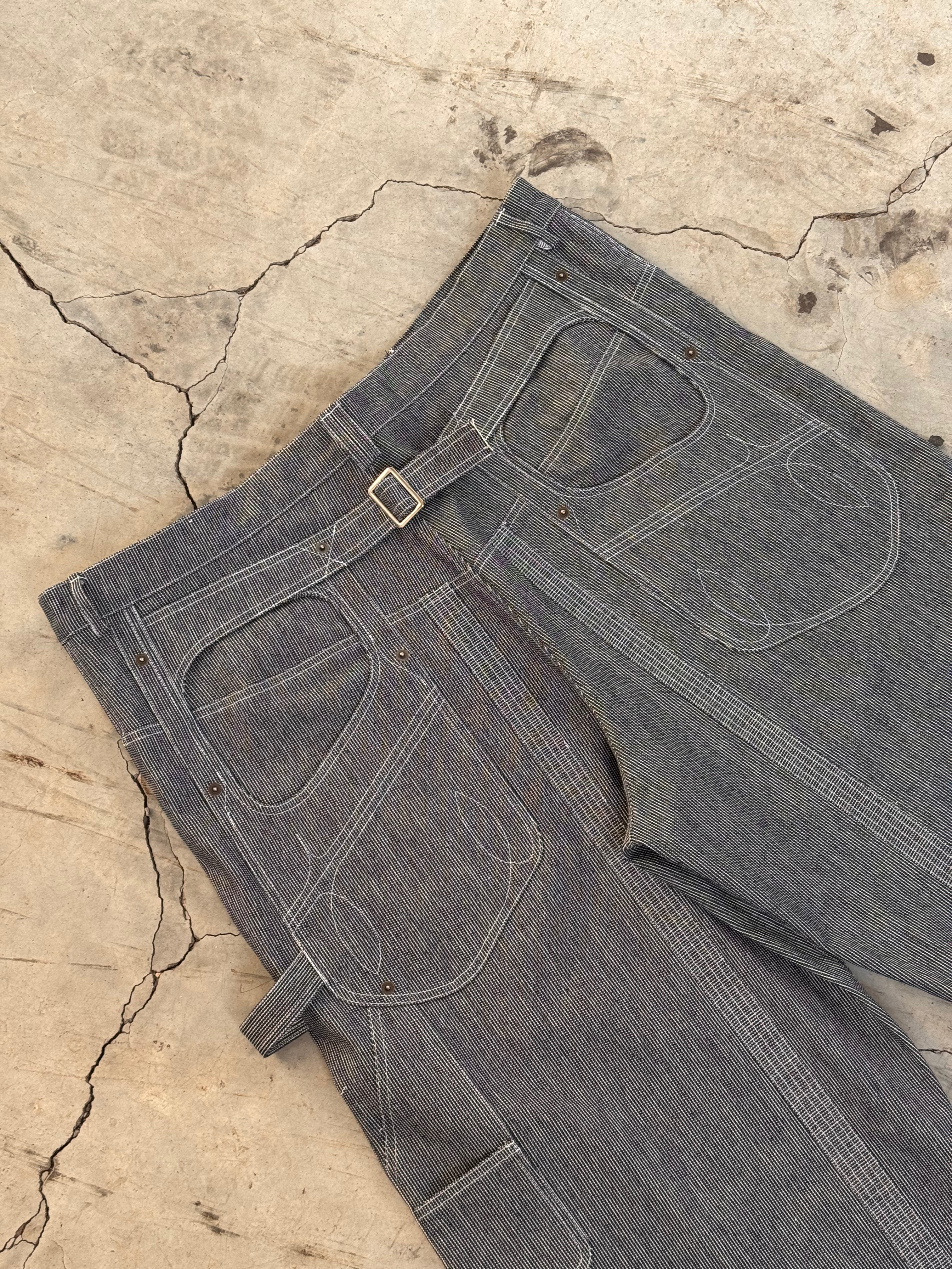 Pantalones denim a rayas