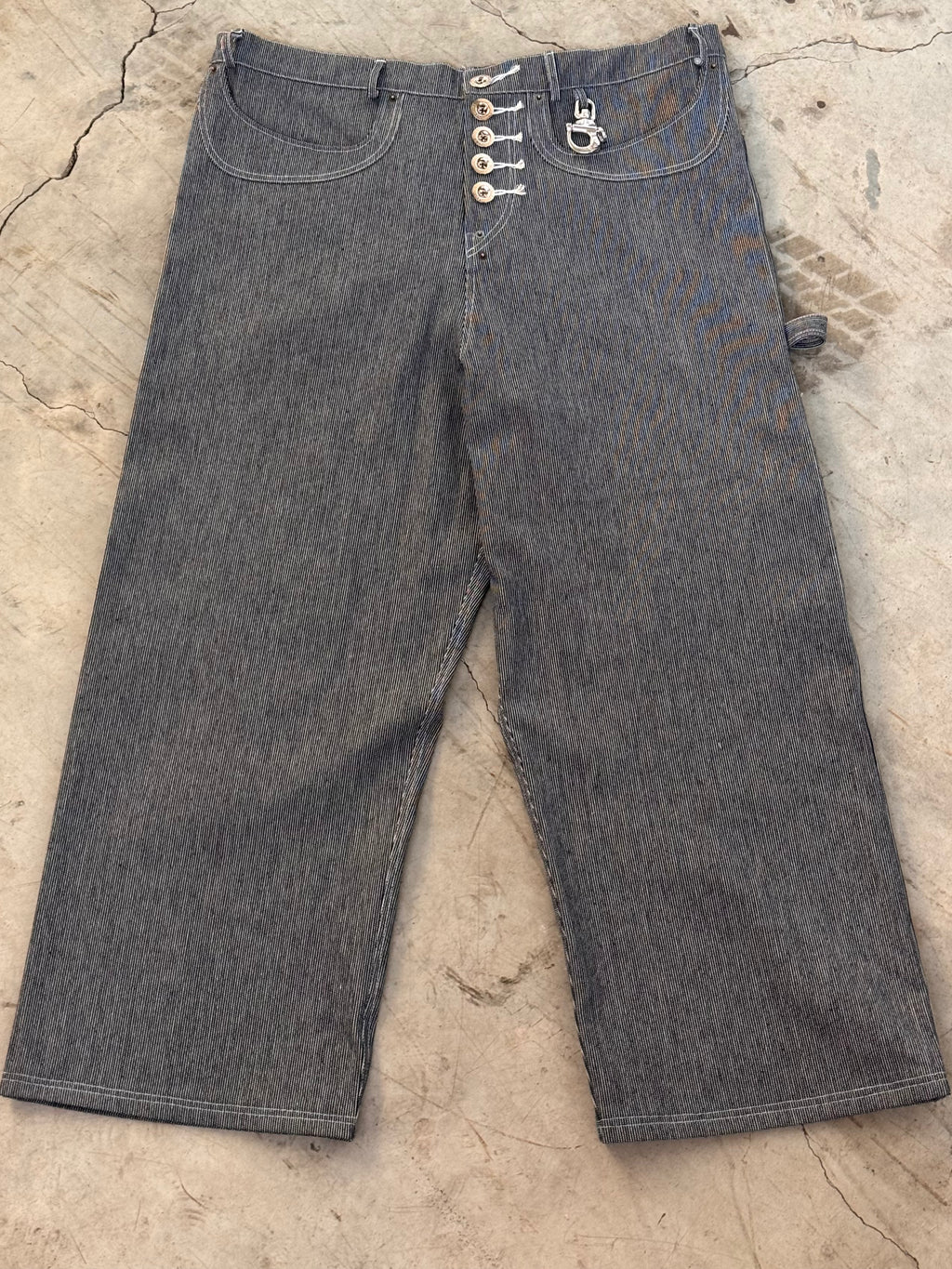 Pantalones denim a rayas