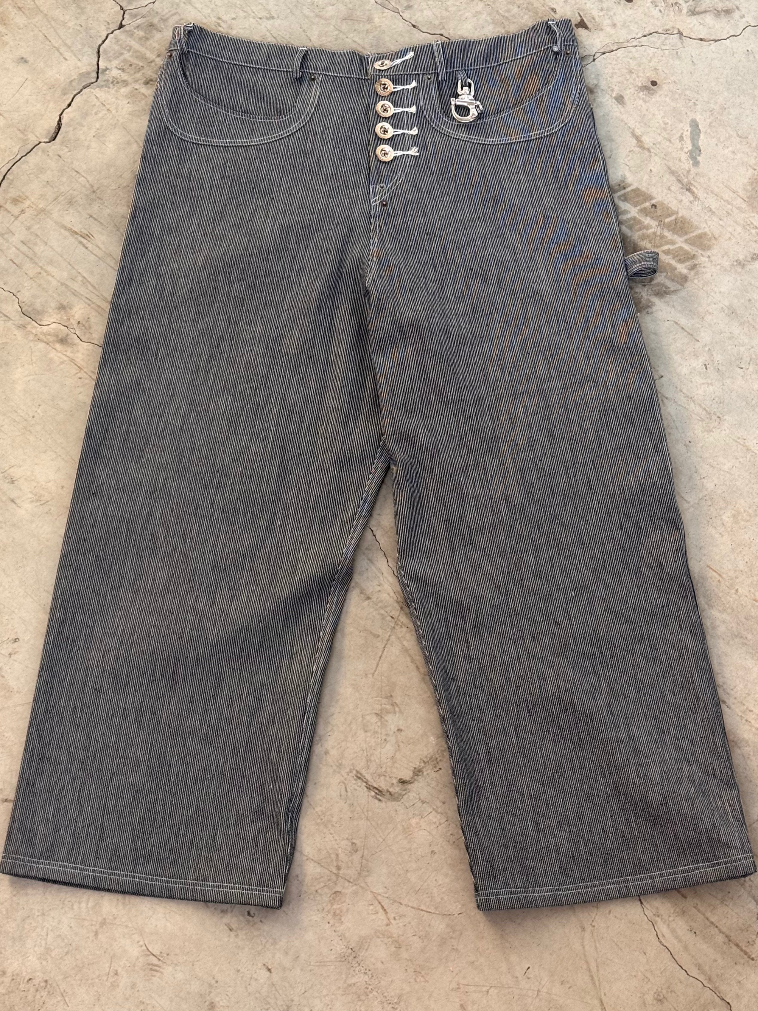 Pantalones denim a rayas